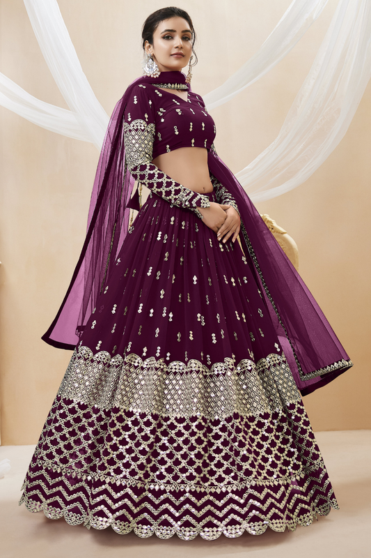 Designer Georgette Lehenga and Soft Net Dupatta Ensemble