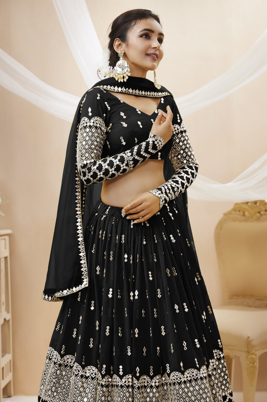 Designer Georgette Lehenga and Soft Net Dupatta Ensemble