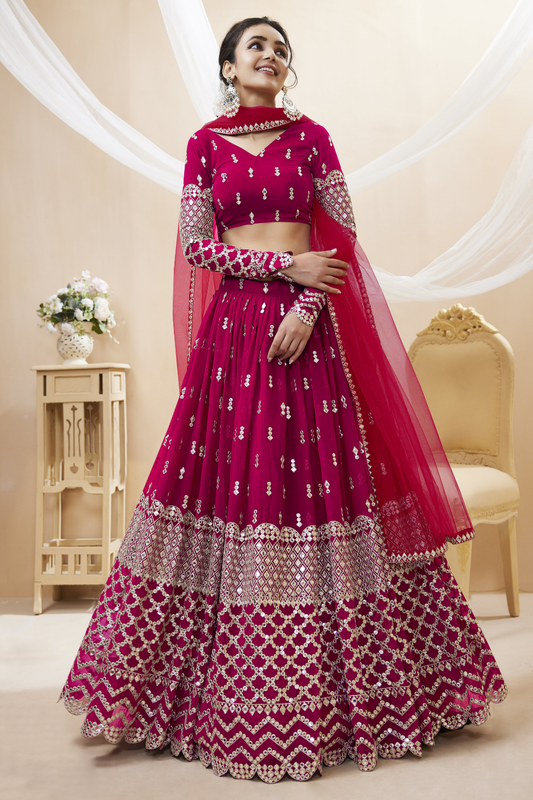 Designer Georgette Lehenga and Soft Net Dupatta Ensemble