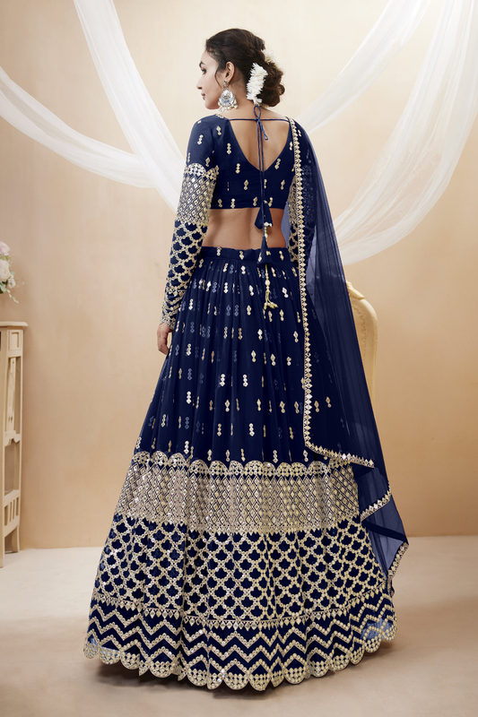 Designer Georgette Lehenga and Soft Net Dupatta Ensemble