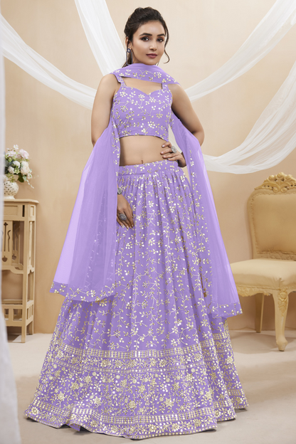 Stunning Lehenga Set with Sequins & Zari Embroidered Work