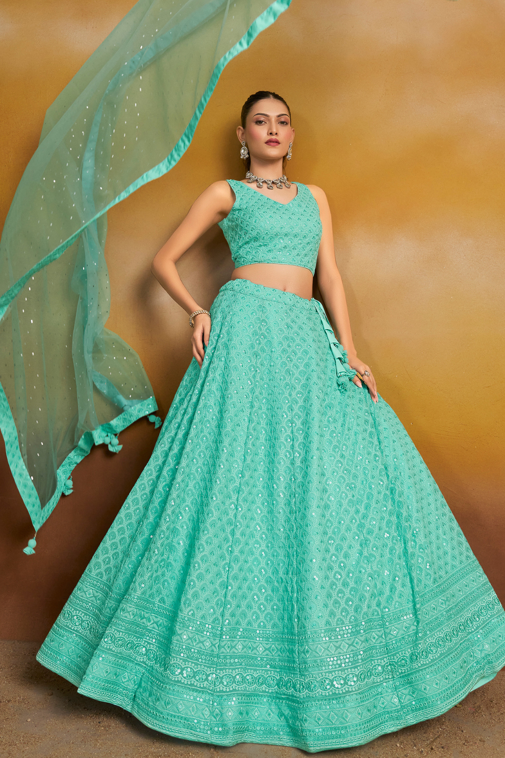 Ornate Thread and Sequin Embroidered Festive Lehenga Choli