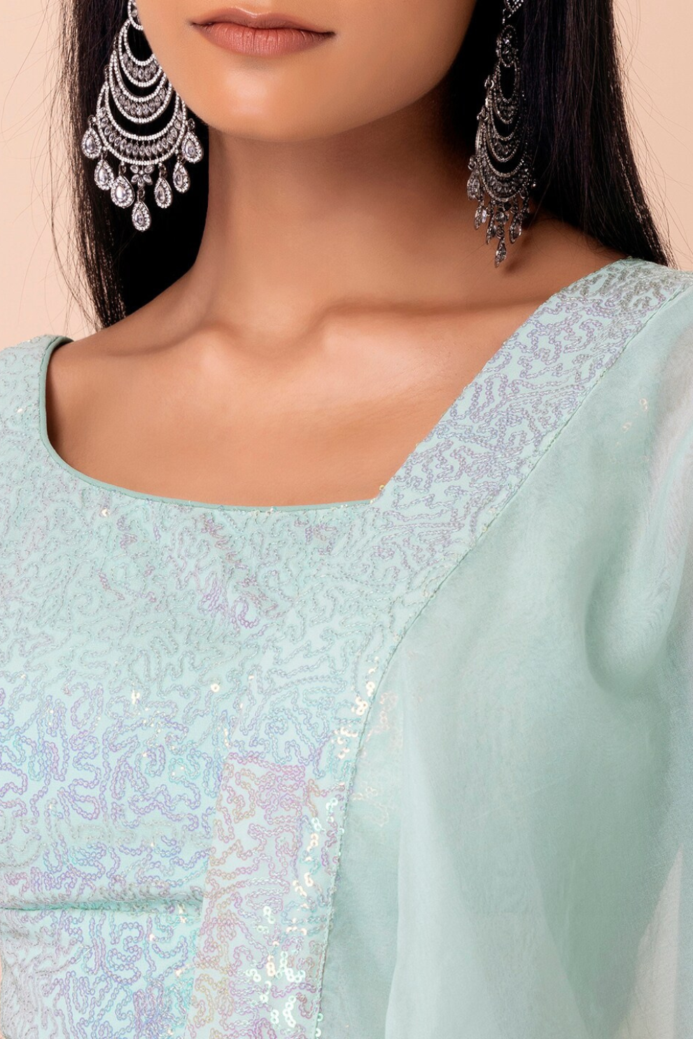 Graceful Zari & Sequins Embroidered Lehenga for Festive Occasions