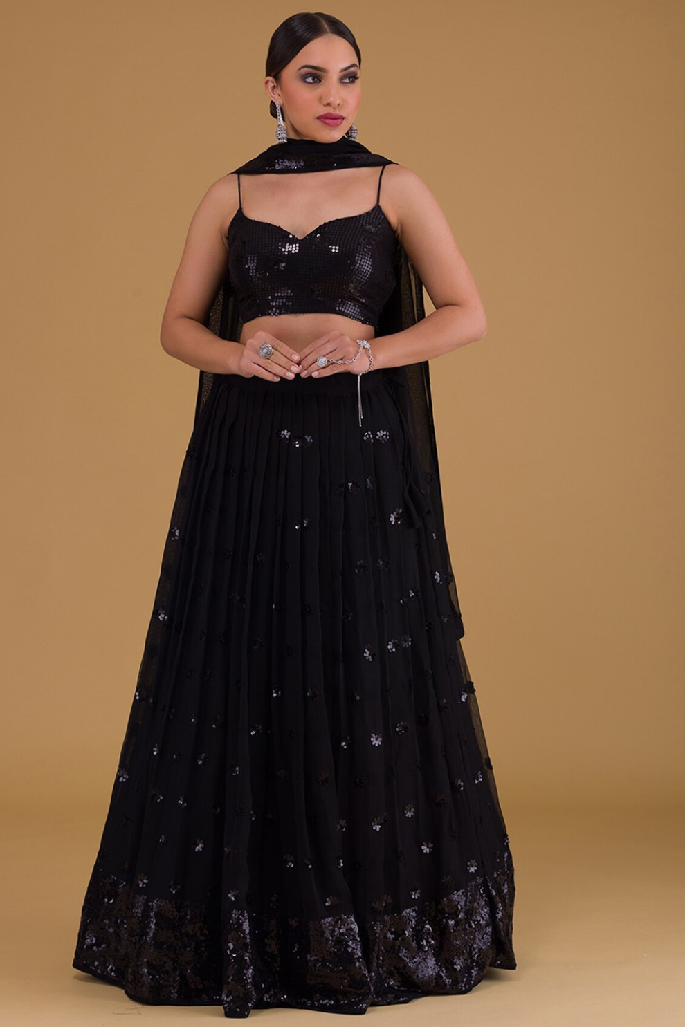 Graceful Zari & Sequins Embroidered Lehenga for Festive Occasions