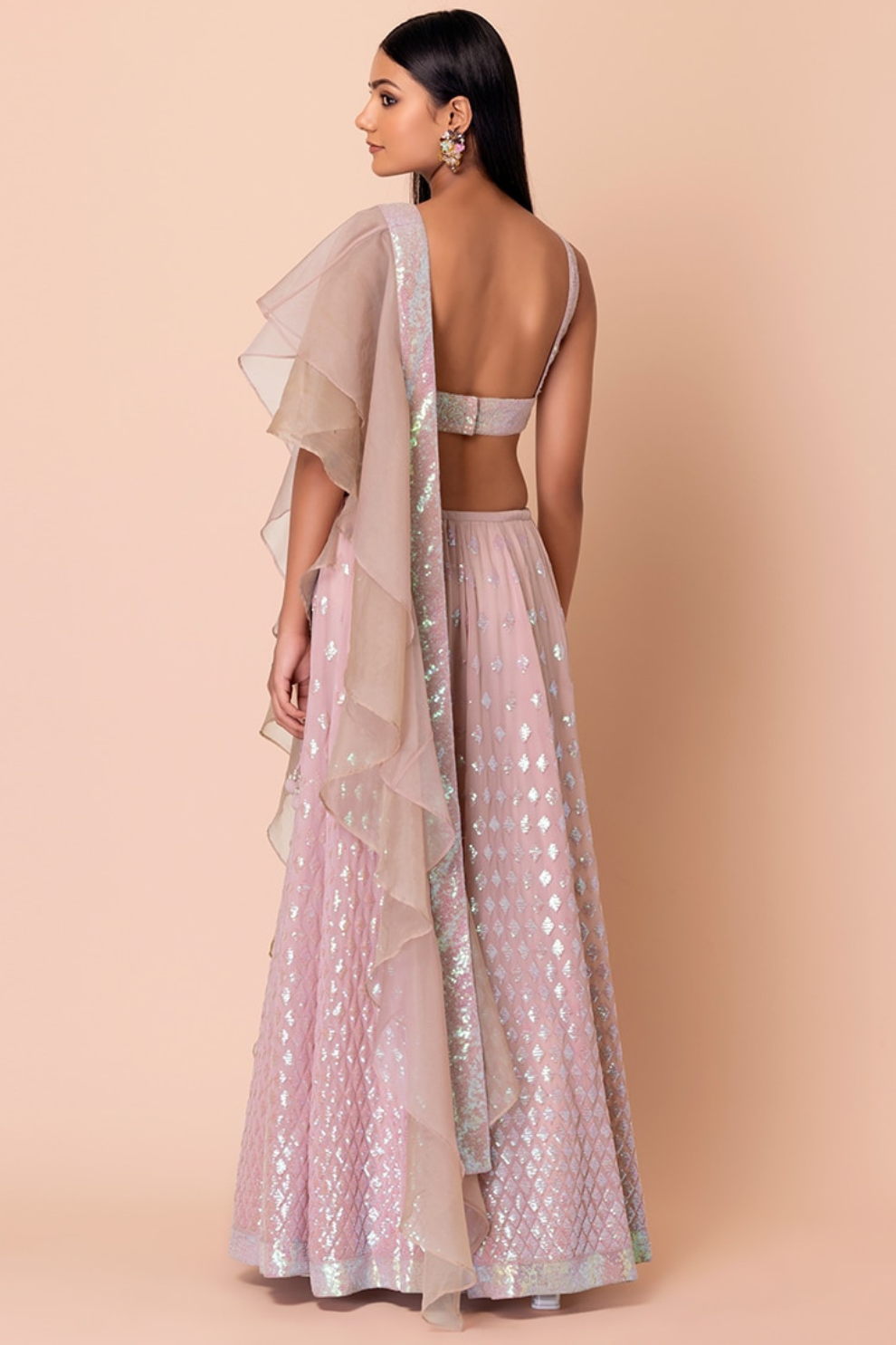 Graceful Zari & Sequins Embroidered Lehenga for Festive Occasions