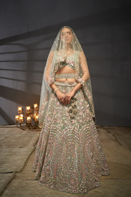 Designer Net Lehenga Choli with Elegant Embroidery