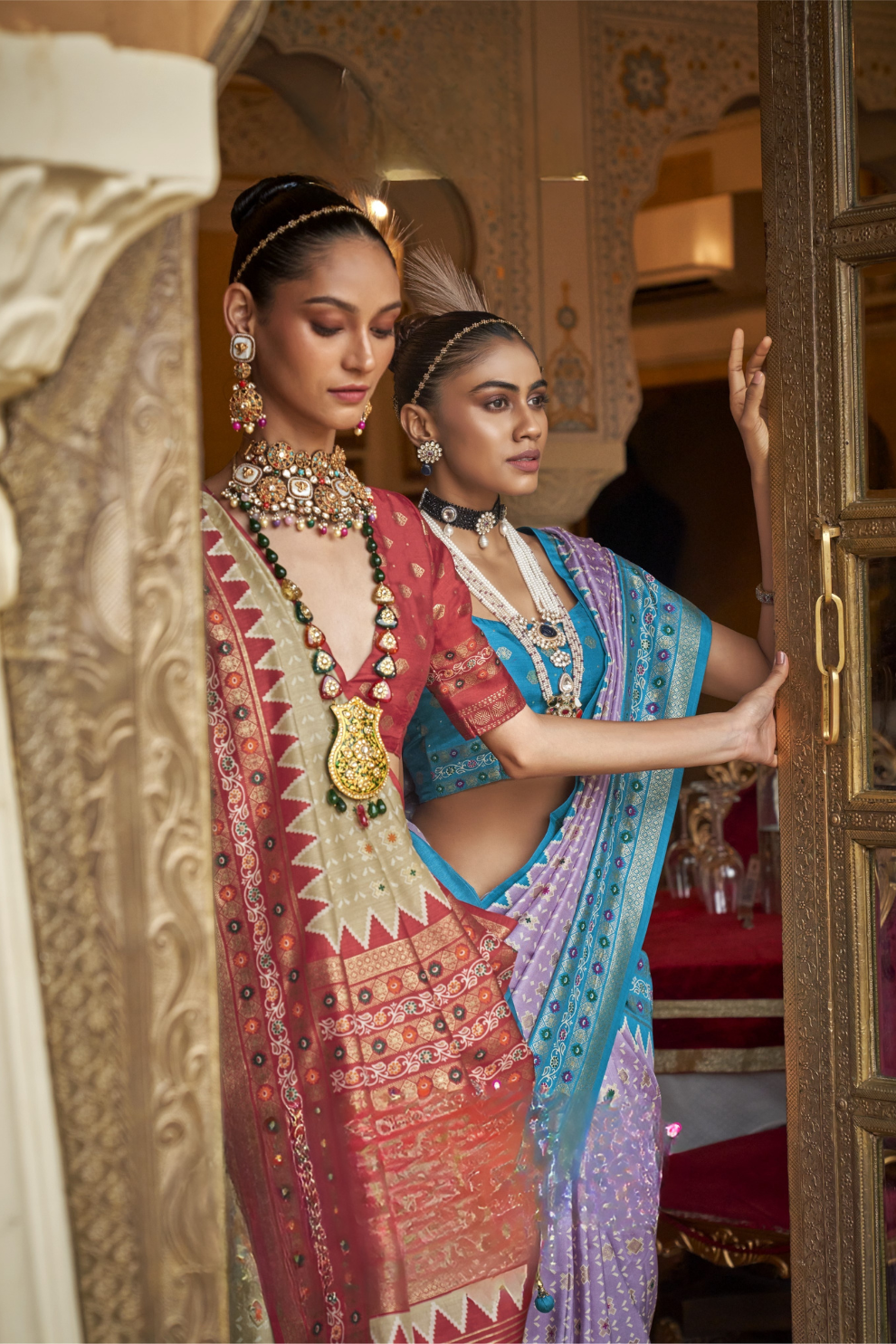 Soft Viscose Silk Woven Printed Patola Designed Saree