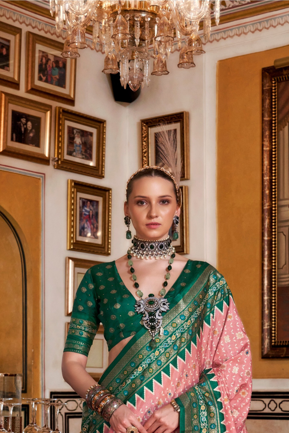 Soft Viscose Silk Woven Printed Patola Designed Saree