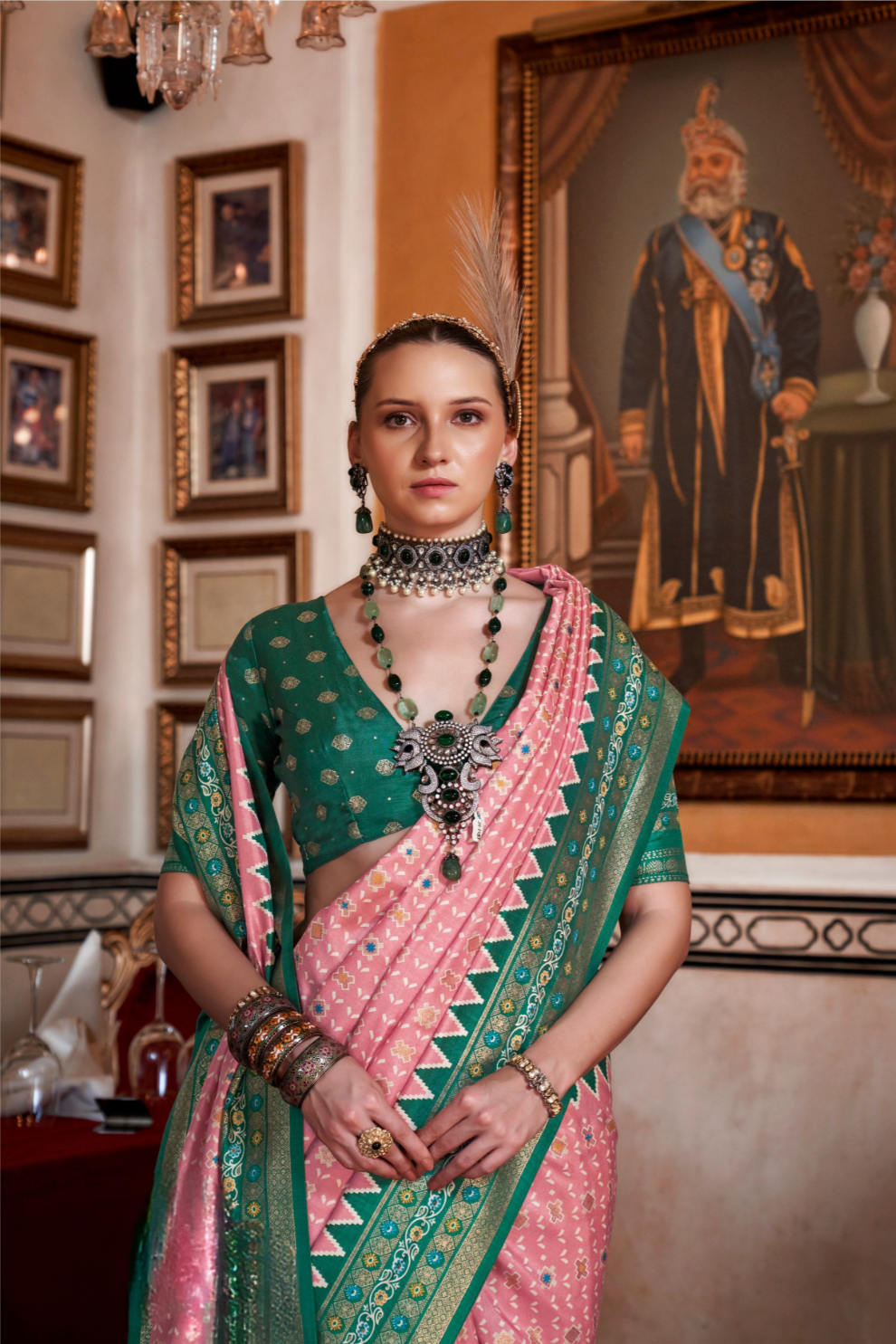 Soft Viscose Silk Woven Printed Patola Designed Saree