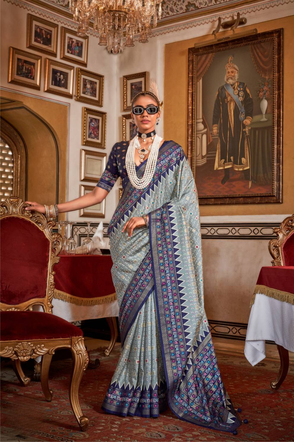 Soft Viscose Silk Woven Printed Patola Designed Saree