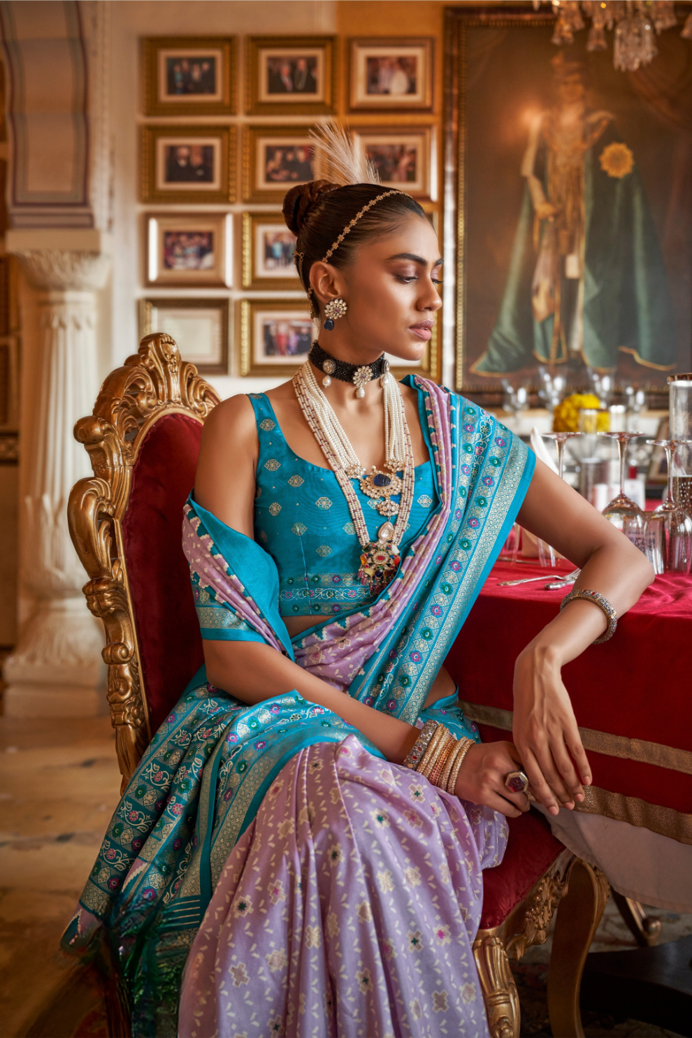 Soft Viscose Silk Woven Printed Patola Designed Saree