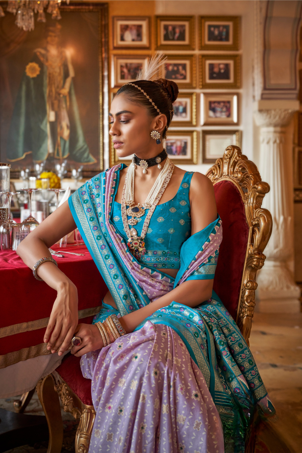 Soft Viscose Silk Woven Printed Patola Designed Saree