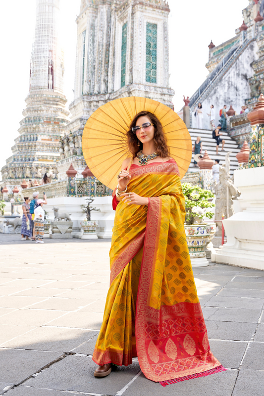 Soft Banarasi Bandhani Silk Saree with Traditional Weaving - LaVante Fashion