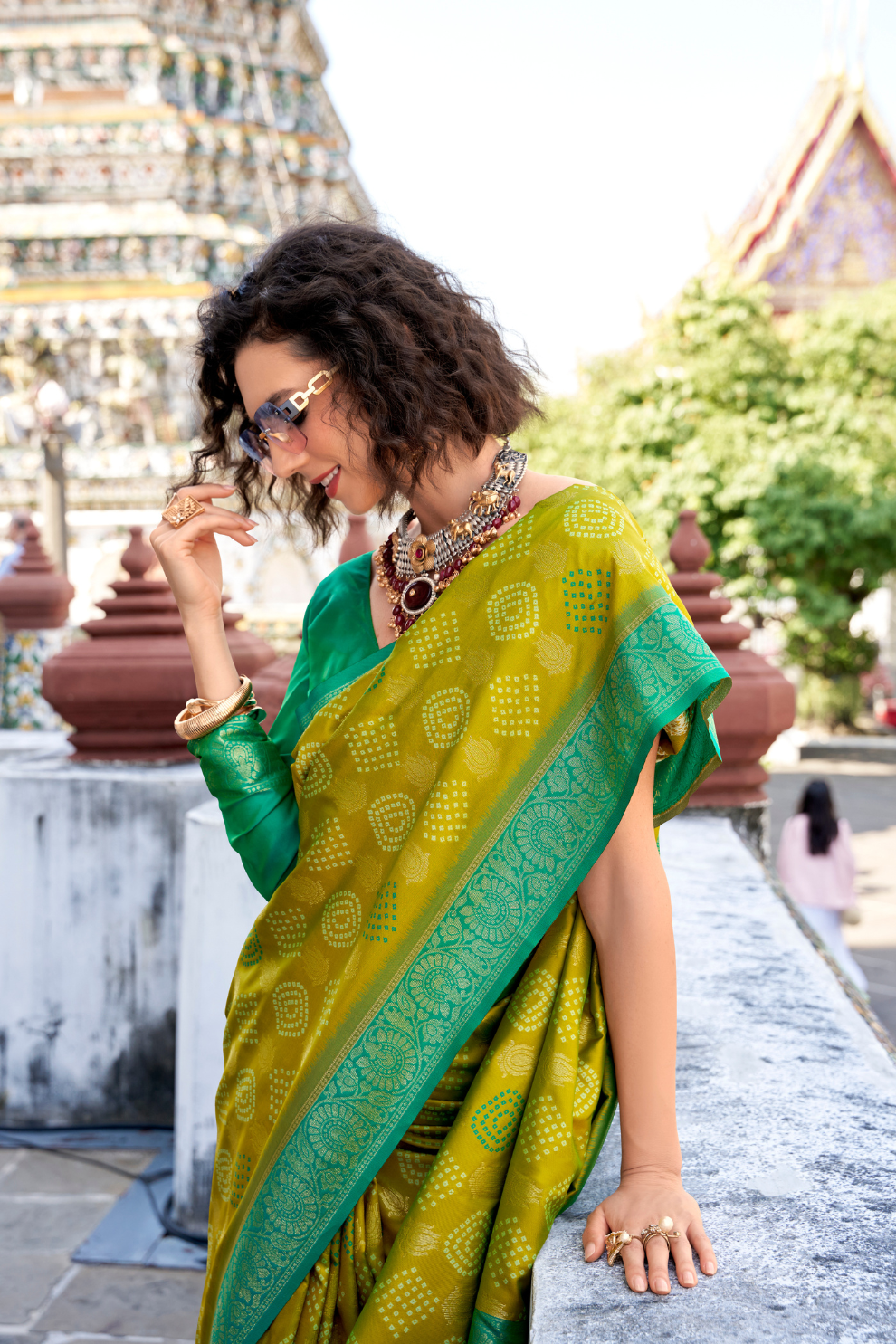 Soft Banarasi Bandhani Silk Saree with Traditional Weaving - LaVante Fashion