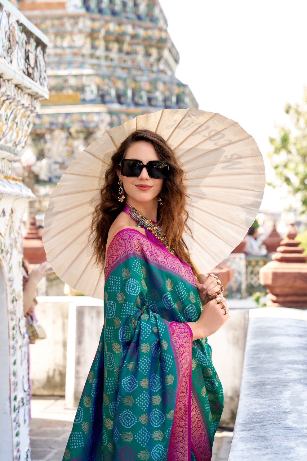 Soft Banarasi Bandhani Silk Saree with Traditional Weaving - LaVante Fashion