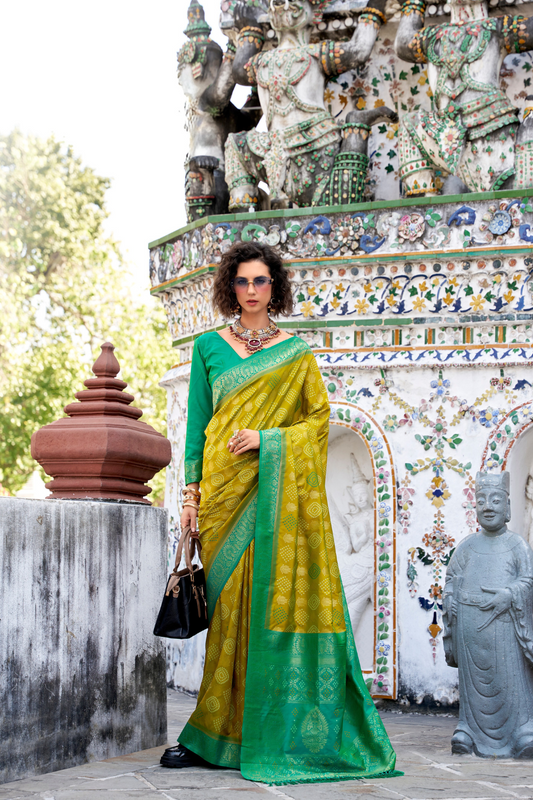 Soft Banarasi Bandhani Silk Saree with Traditional Weaving - LaVante Fashion