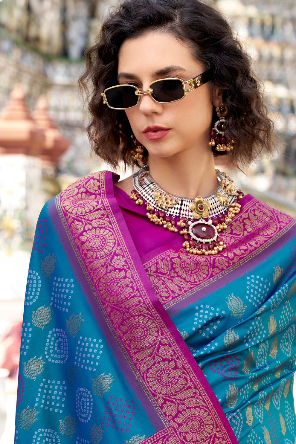 Soft Banarasi Bandhani Silk Saree with Traditional Weaving - LaVante Fashion