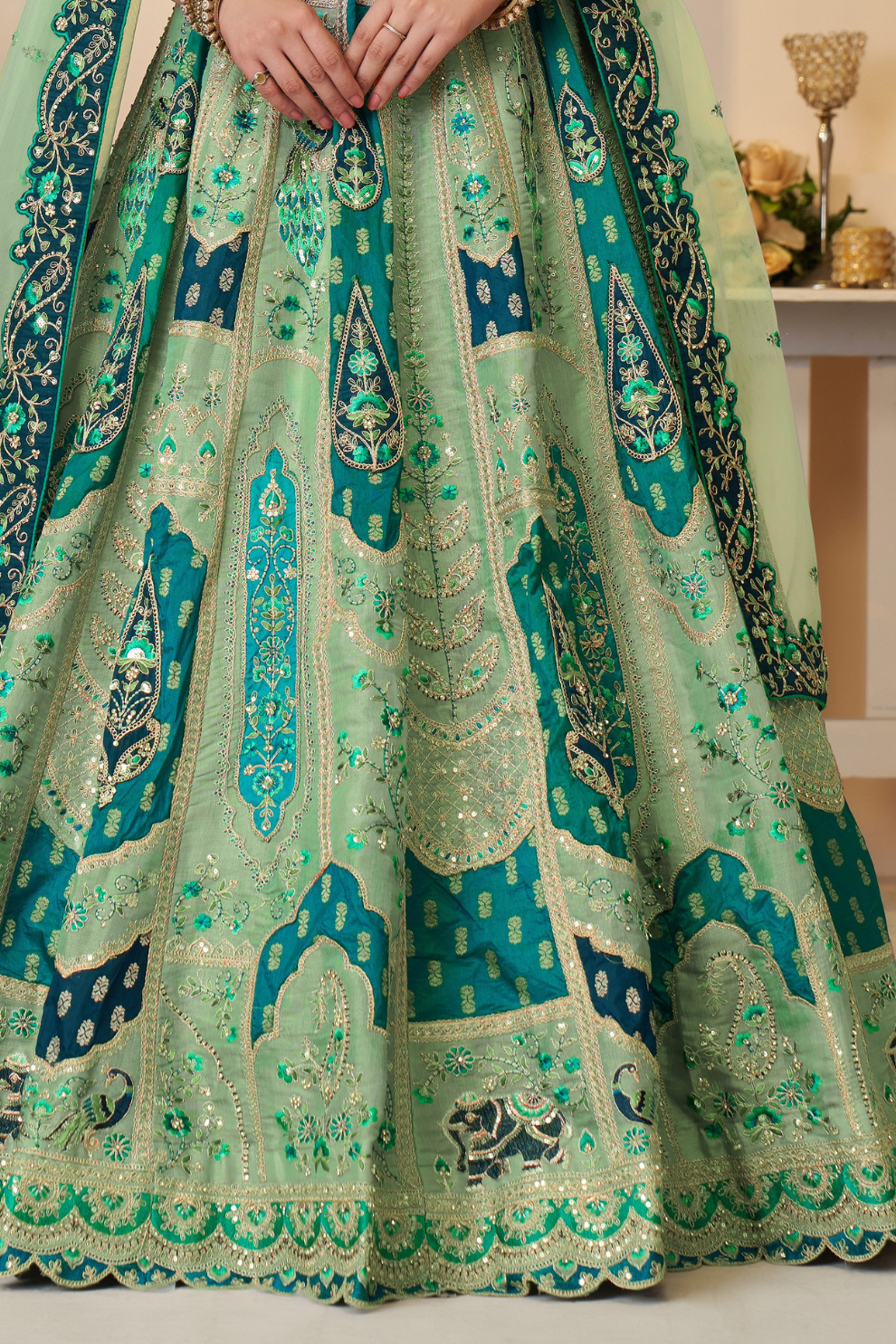 Peacock Embroidered Bridal Lehenga – A Signature Piece from The Rajsi Haathi Collection