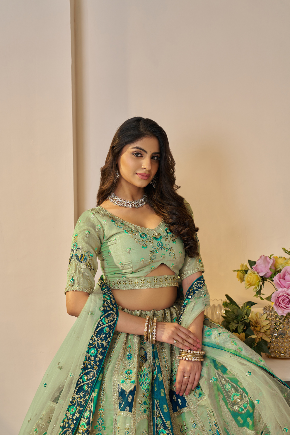 Peacock Embroidered Bridal Lehenga – A Signature Piece from The Rajsi Haathi Collection