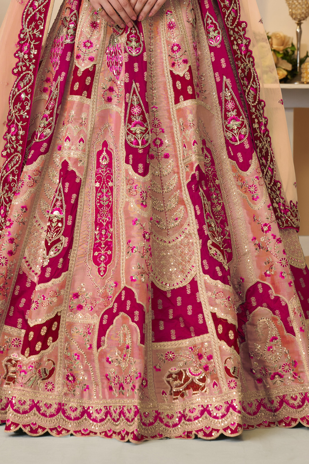 Peacock Embroidered Bridal Lehenga – A Signature Piece from The Rajsi Haathi Collection