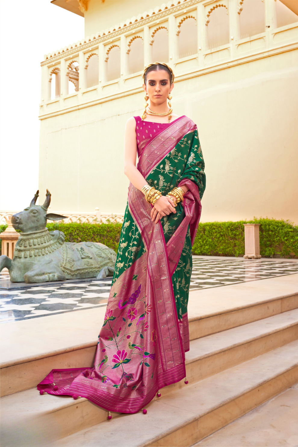 Designer Paithani Style Saree in Super Soft Poly Viscose Silk