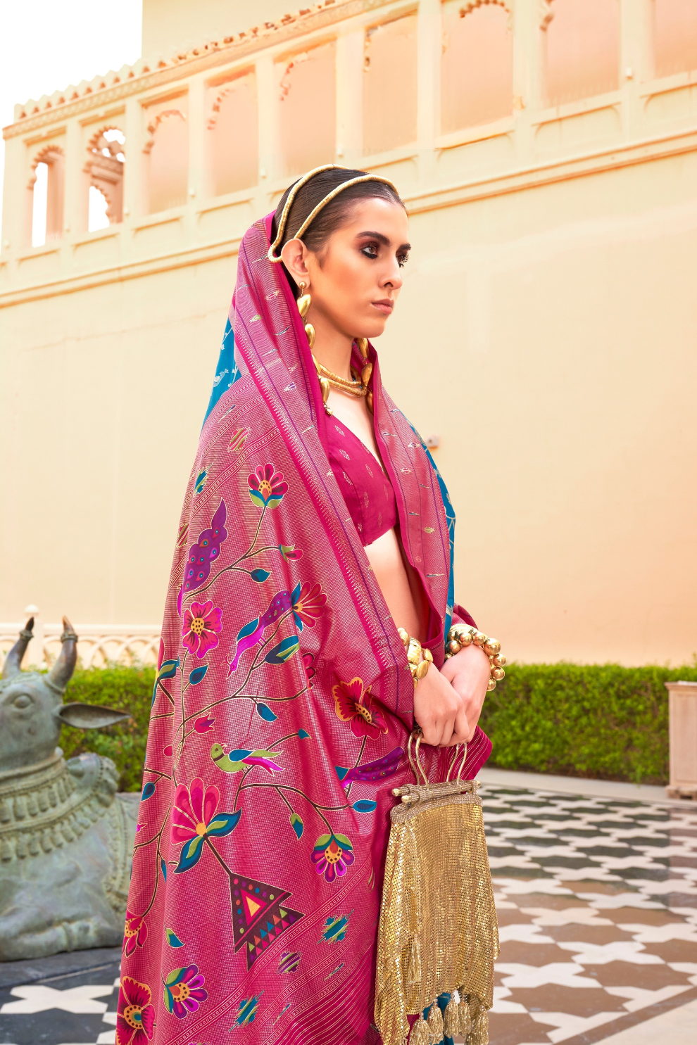 Designer Paithani Style Saree in Super Soft Poly Viscose Silk