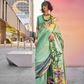 Stylish Swiss Satin Saree with Premium Digital Artwork Prints