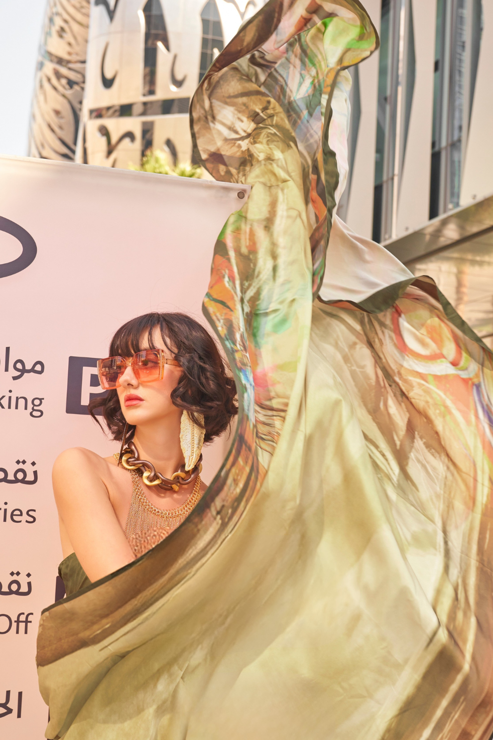 Stylish Swiss Satin Saree with Premium Digital Artwork Prints