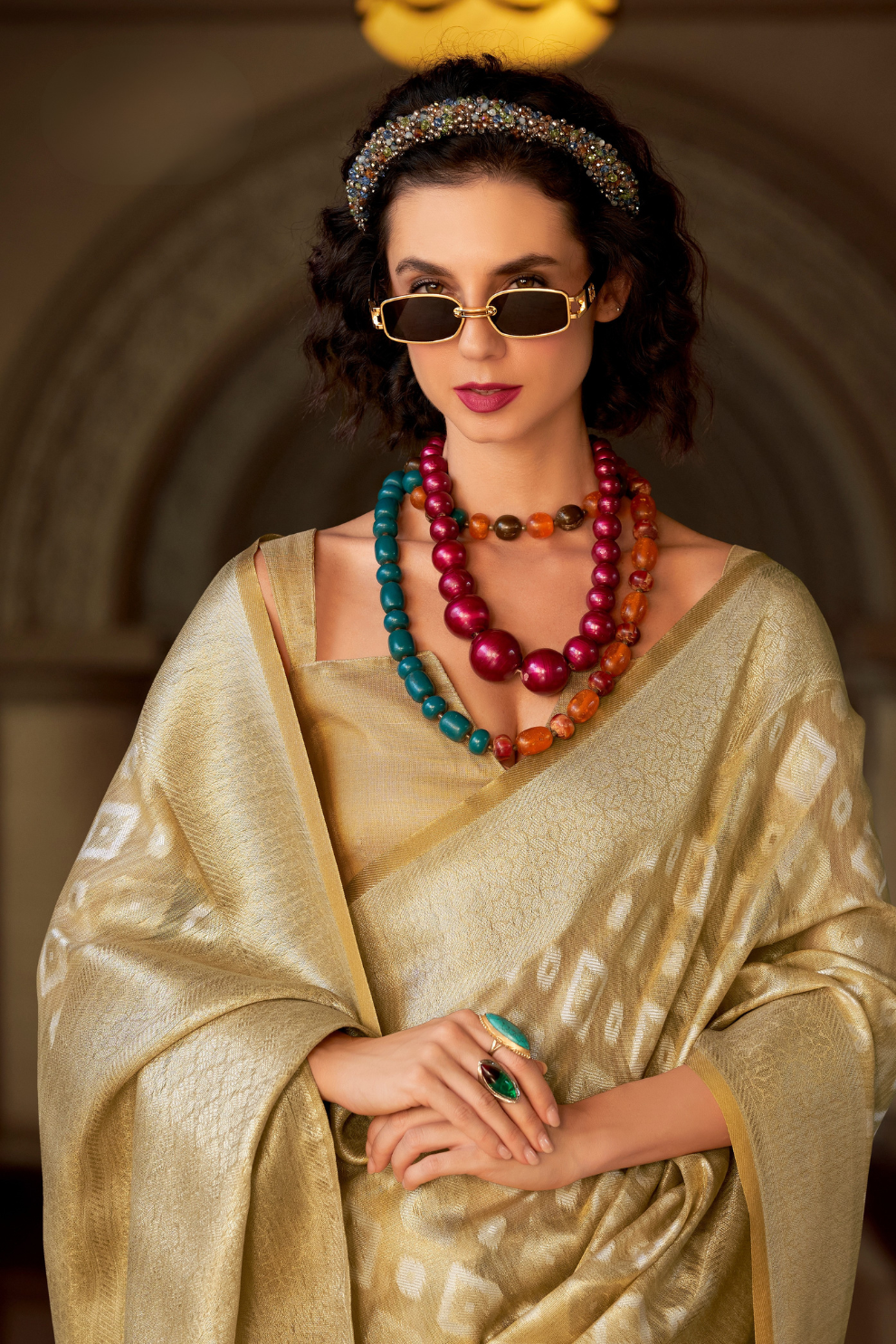 Tissue Silk Saree with Subtle Sheen and Elegant Drape - LaVante Fashion