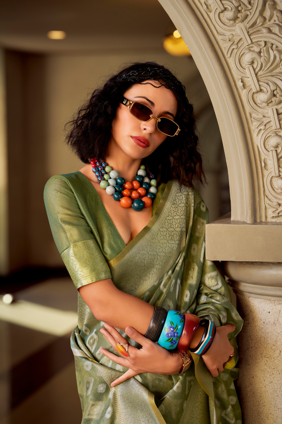 Tissue Silk Saree with Subtle Sheen and Elegant Drape - LaVante Fashion