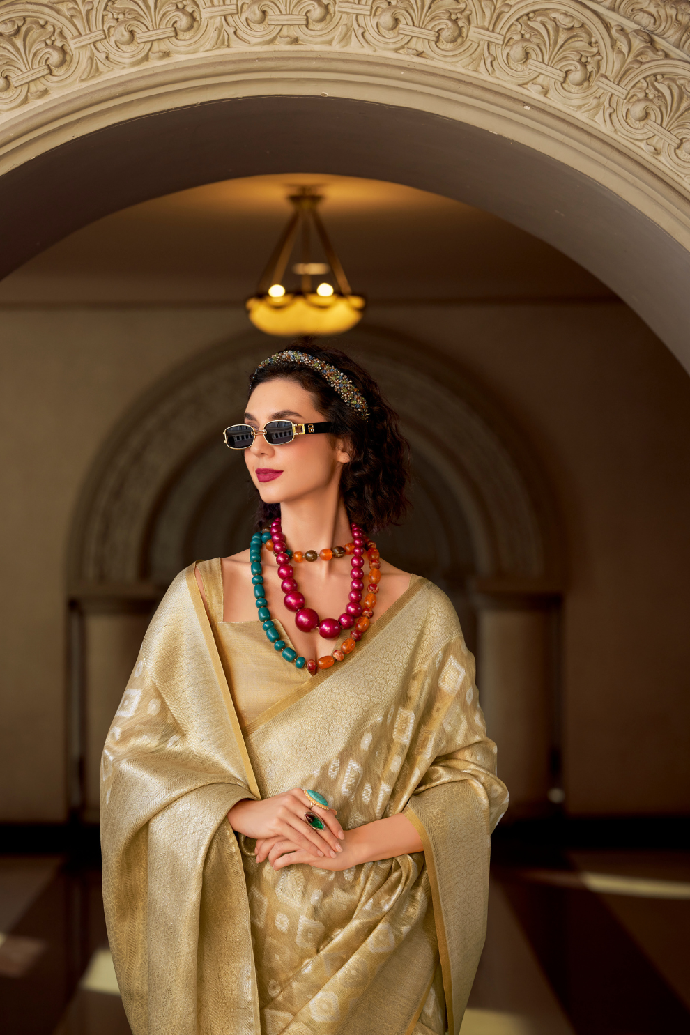 Tissue Silk Saree with Subtle Sheen and Elegant Drape - LaVante Fashion