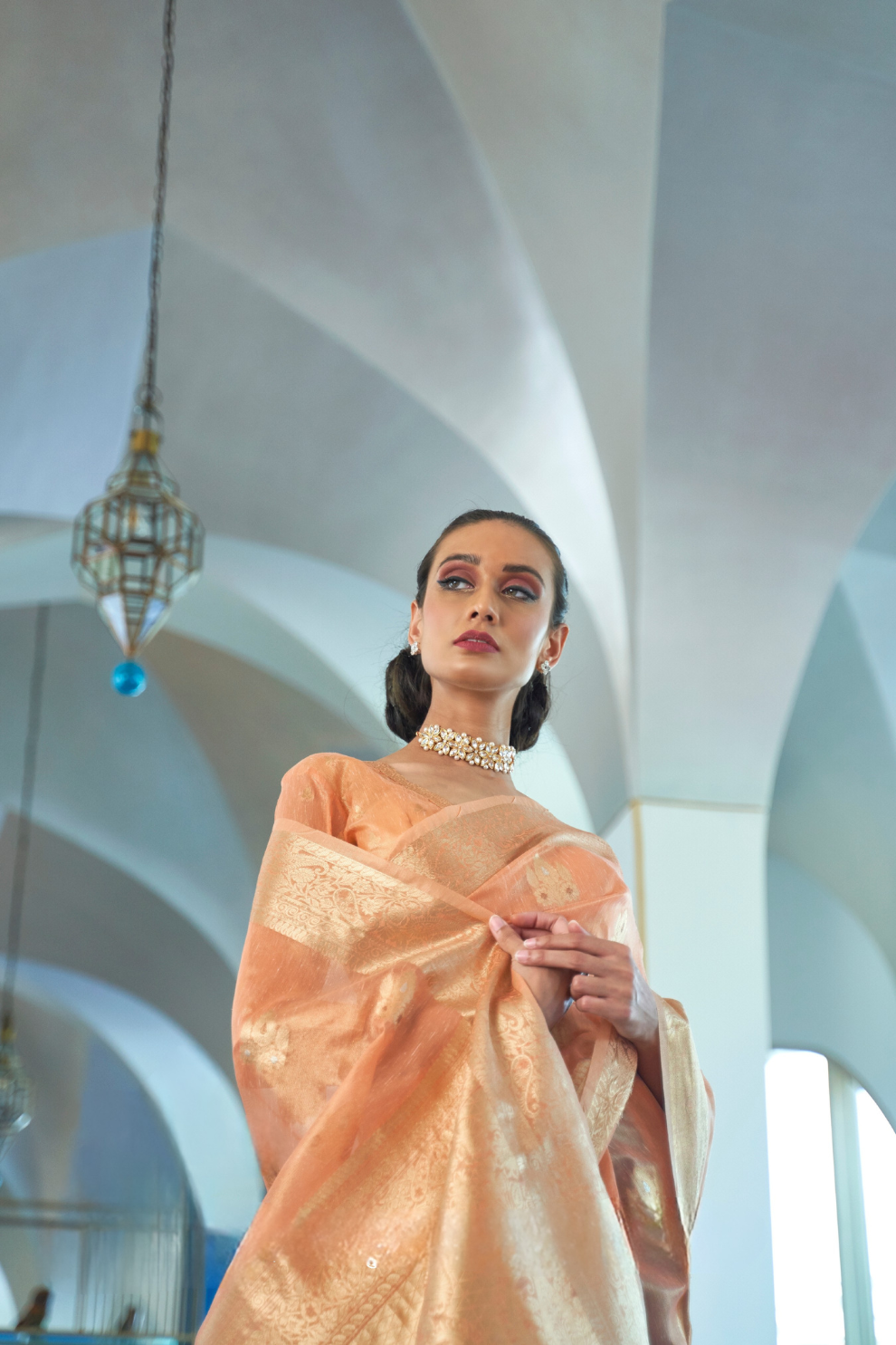 Tissue Finish Silk Saree with Blouse for Special Events