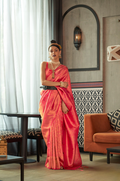 Traditional Kanjivaram Silk Saree with Rich Zari Weaving