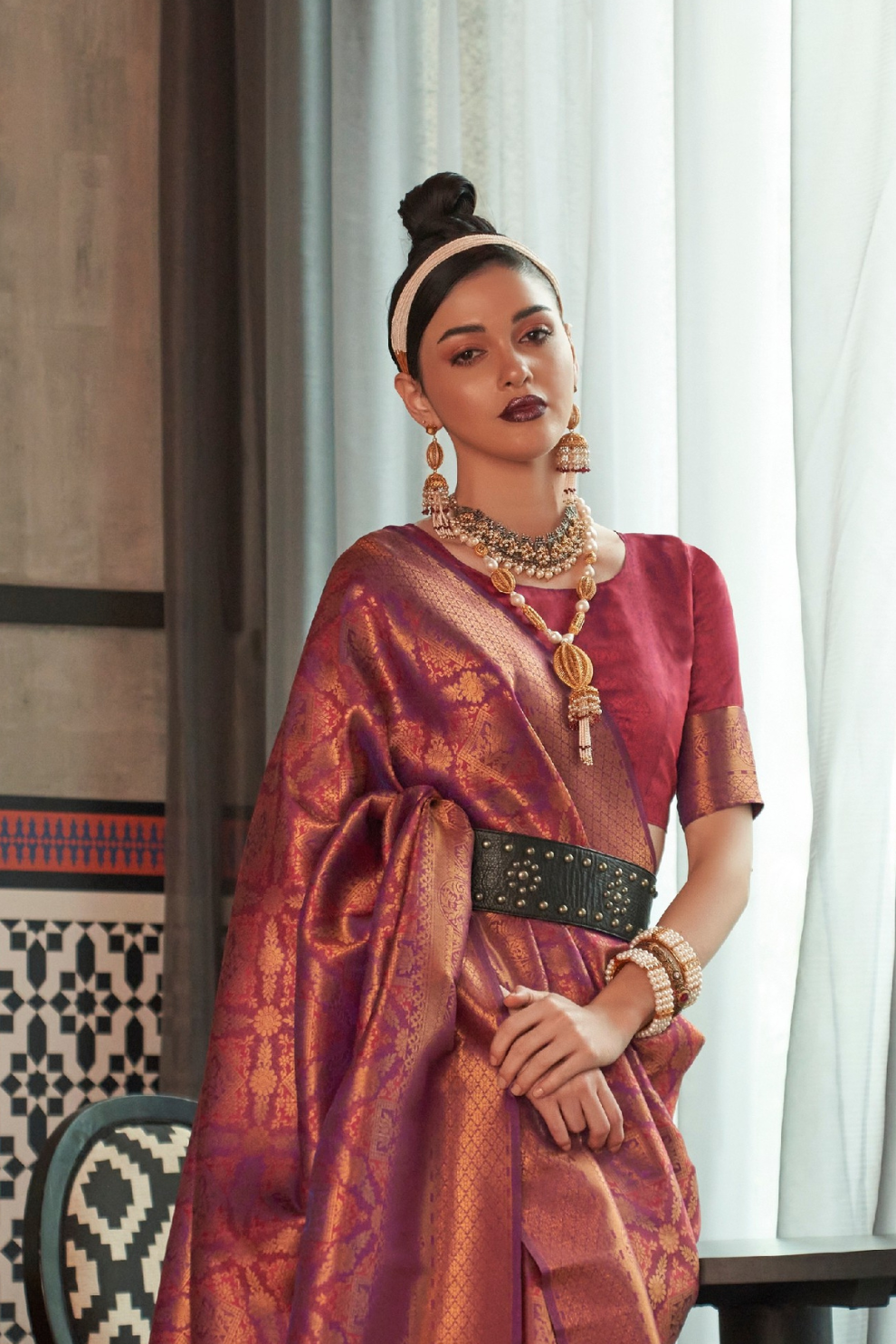 Traditional Kanjivaram Silk Saree with Rich Zari Weaving