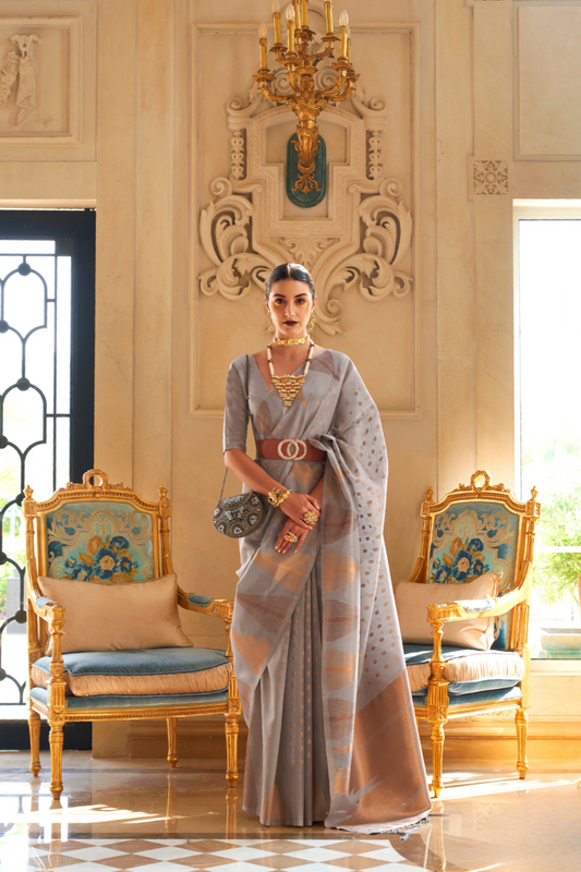 Handwoven Tissue Silk Saree with Elegant Weaving Work