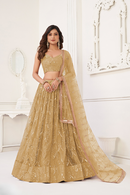Trendy Butterfly Net Lehenga Choli with Intricate Thread & Sequin Work