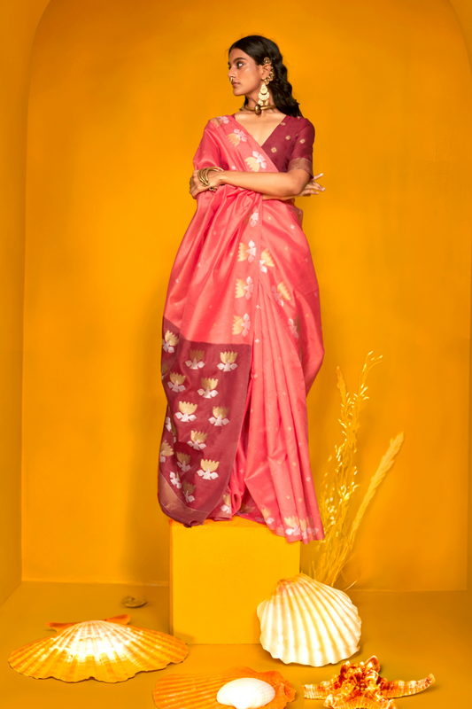 Tussar Handloom Weaving Silk Saree with Natural Finish Elegance