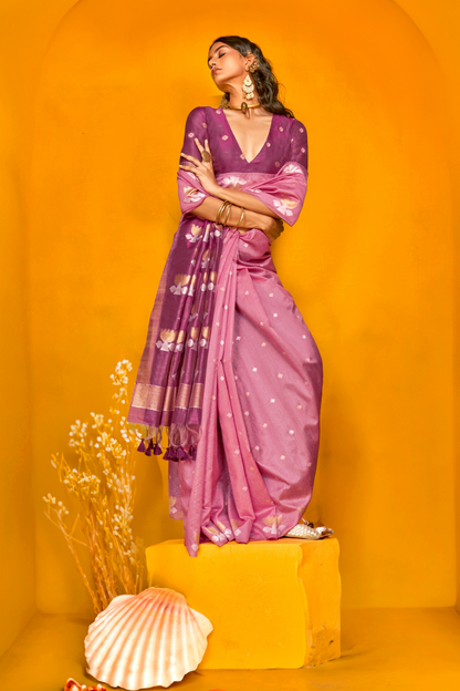 Tussar Handloom Weaving Silk Saree with Natural Finish Elegance