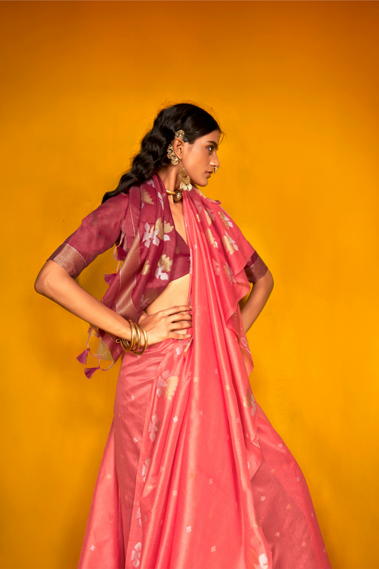 Tussar Handloom Weaving Silk Saree with Natural Finish Elegance