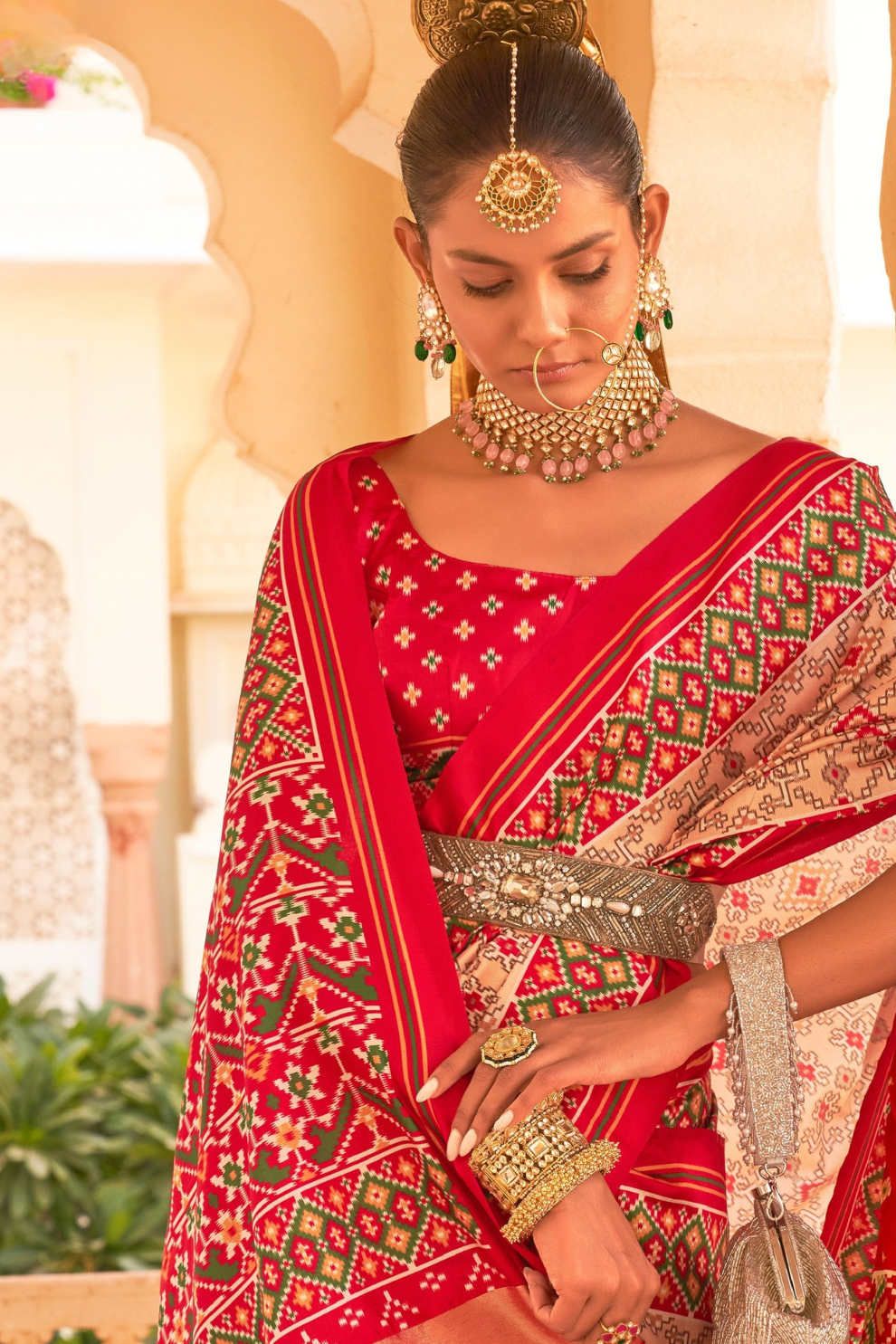 Classic Tussar Silk Saree with Ethnic Print Detailing