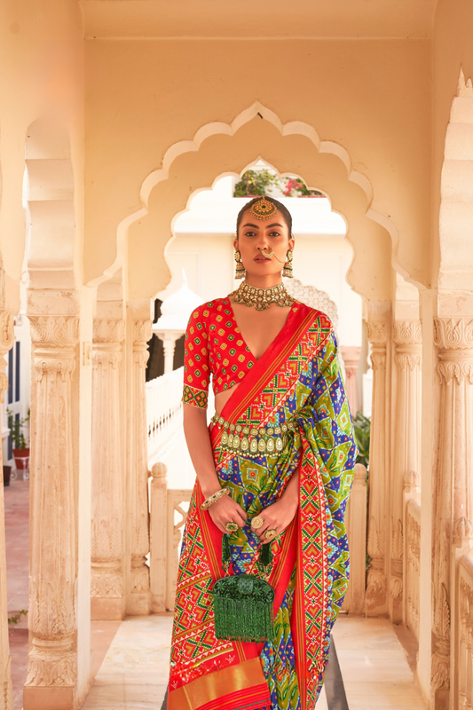 Classic Tussar Silk Saree with Ethnic Print Detailing