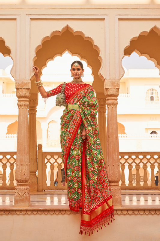 Classic Tussar Silk Saree with Ethnic Print Detailing