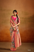 Tusser Silk Saree with Kalamkari Print & Banarasi Zari Border