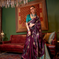 Pure Satin Handloom Silk Saree with Luxurious Weaving Detail