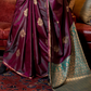 Pure Satin Handloom Silk Saree with Luxurious Weaving Detail