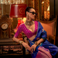Pure Satin Handloom Silk Saree with Luxurious Weaving Detail