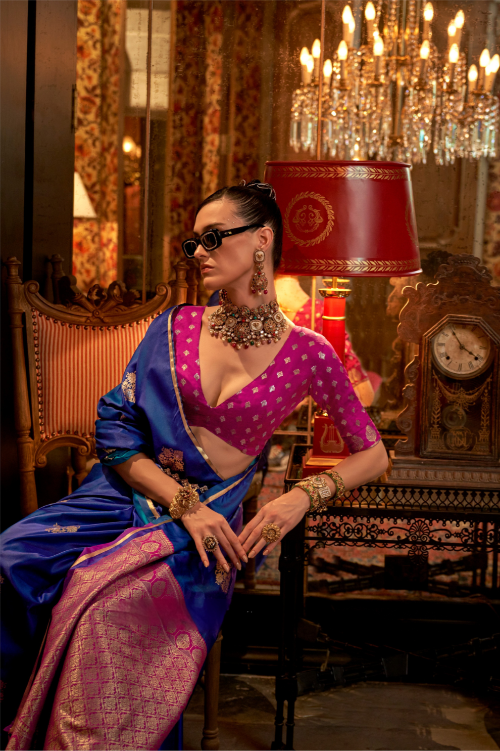 Pure Satin Handloom Silk Saree with Luxurious Weaving Detail