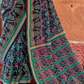 Two-Tone Georgette with Silk Saree Patola Design