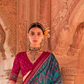 Two-Tone Georgette with Silk Saree Patola Design