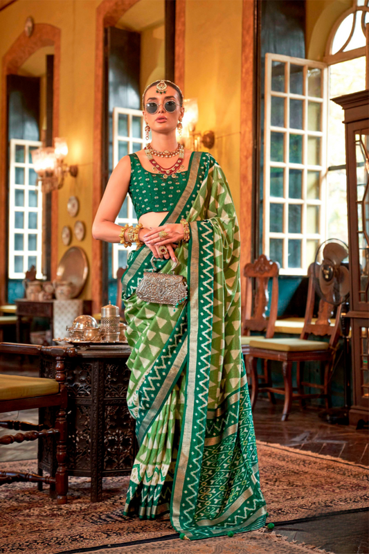 Pure Viscose Silk Saree with Silk Blend Designer Print